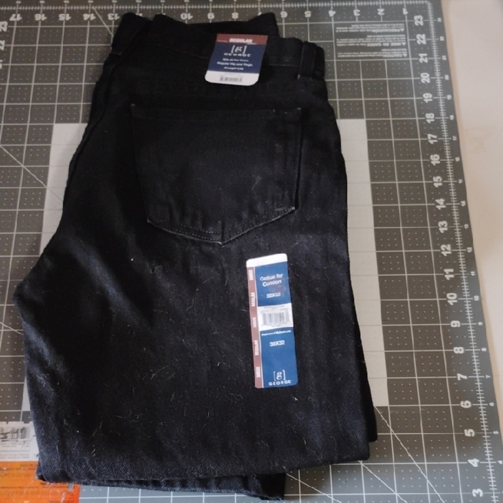 Georges Regular Black Jeans 30x32